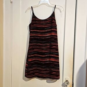 Decree black and orange stripe swing dress size medium